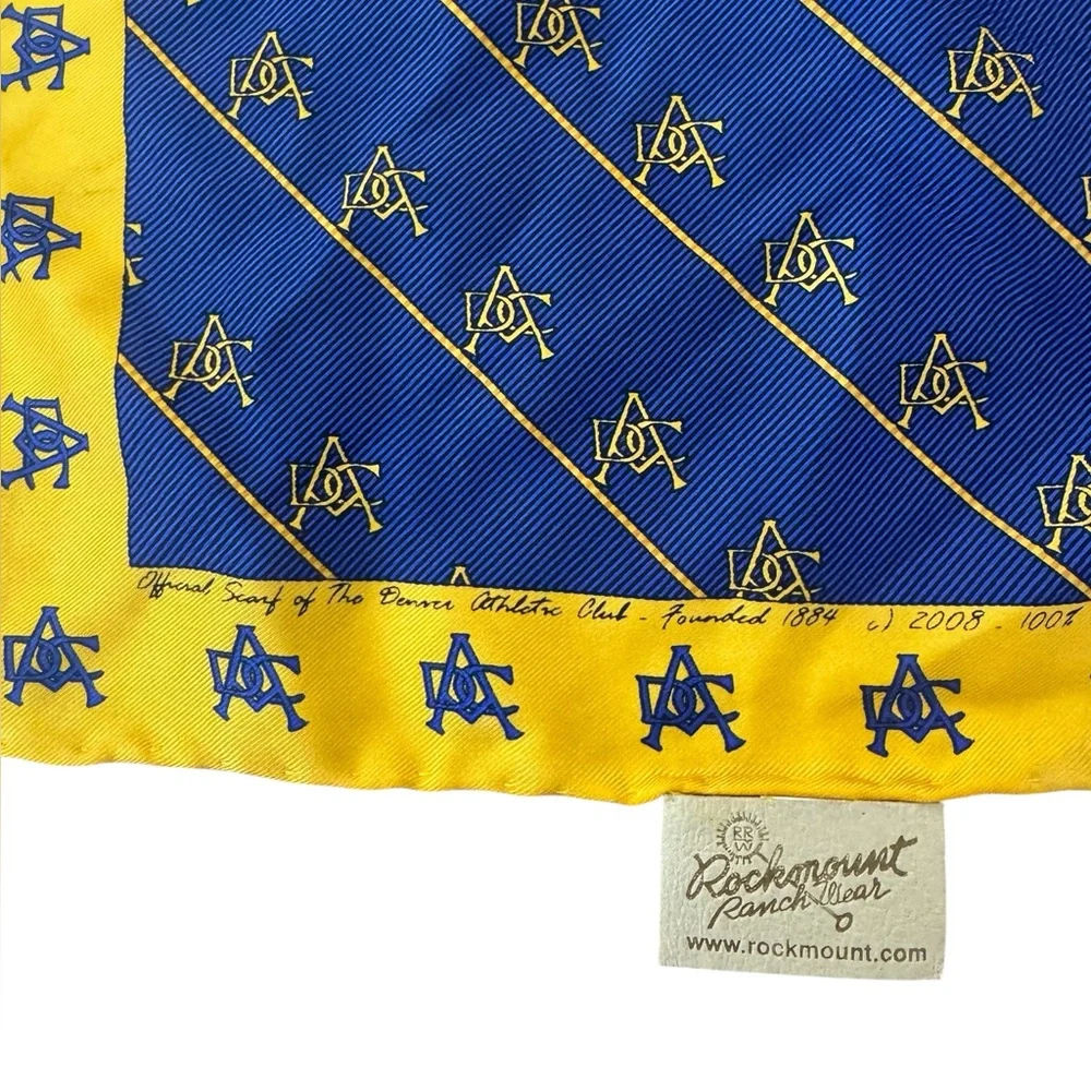 Rockmount Ranch Wear‎ Denver Athletic Club Limited Edition 100% Silk Scarf 33.5”